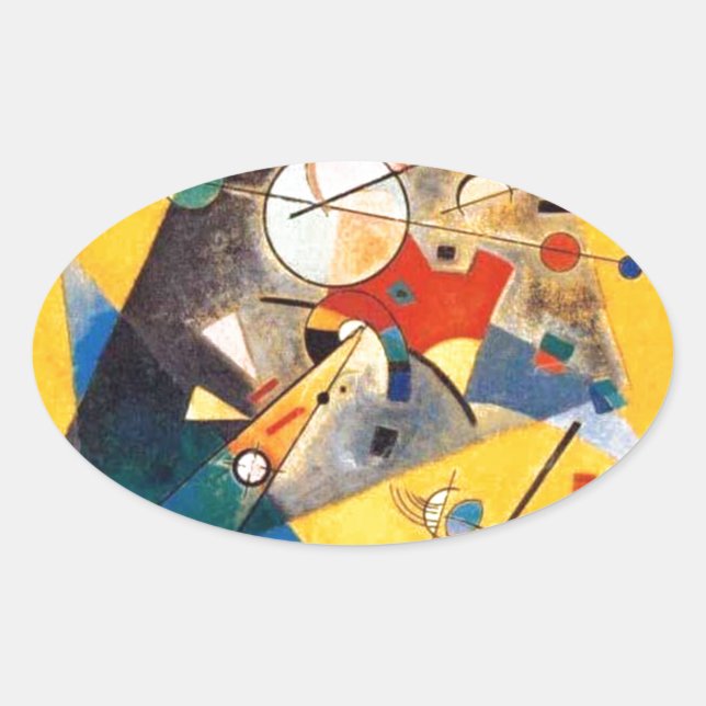 Kandinsky Stille Harmonie Abstrakte Kunst Ovaler Aufkleber (Vorderseite)