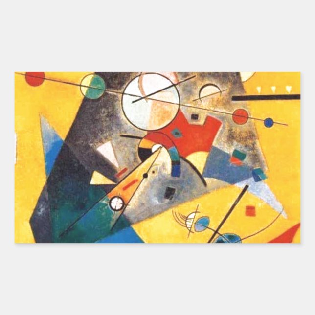 Kandinsky Stille Harmonie Abstrakte Kunst Rechteckiger Aufkleber (Vorderseite)