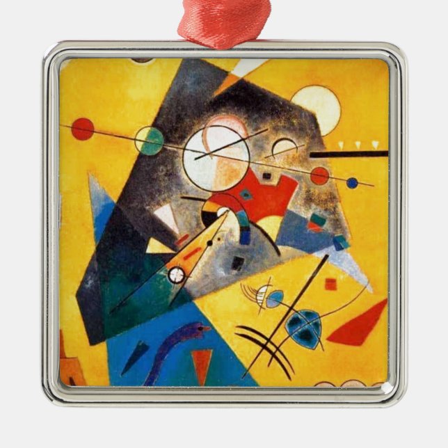 Kandinsky Stille Harmonie Abstrakte Kunst Silbernes Ornament (Vorne)