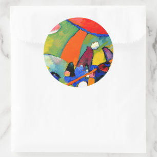 Kandinsky - Strand Szene Runder Aufkleber
