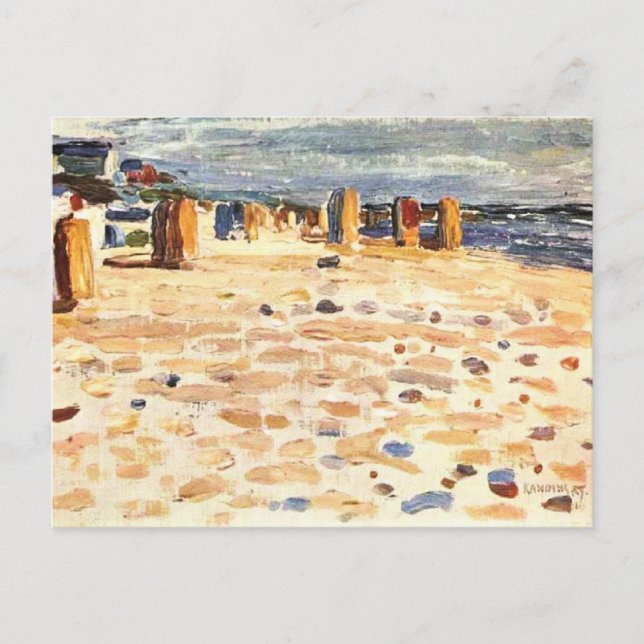 Kandinsky - Strandkörbe in Holland Postkarte (Vorderseite)