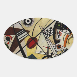 Kandinsky Transverse ungebrochene Linie Ovaler Aufkleber