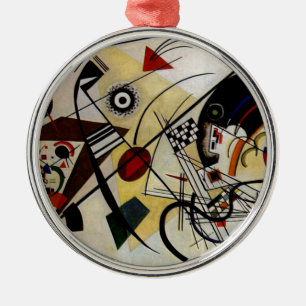 Kandinsky Transverse ungebrochene Linie Silbernes Ornament