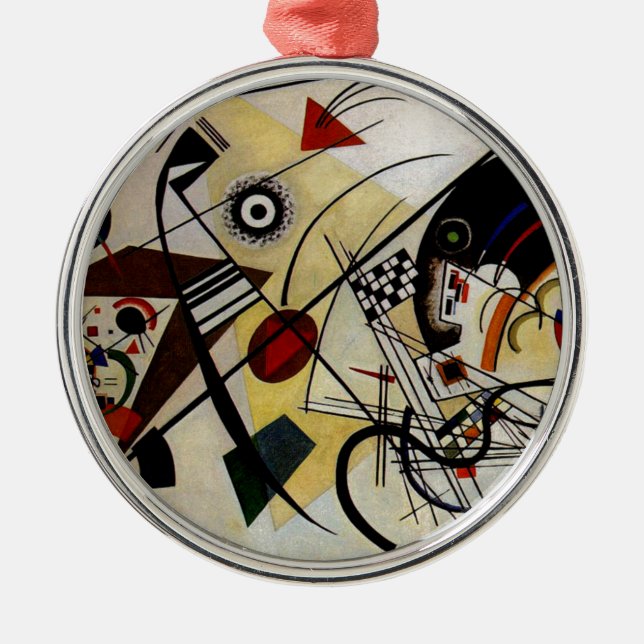 Kandinsky Transverse ungebrochene Linie Silbernes Ornament (Vorne)