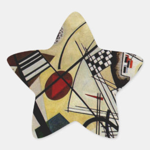 Kandinsky Transverse ungebrochene Linie Stern-Aufkleber