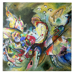 Kandinsky - unbehagliches, buntes Gemälde, Fliese