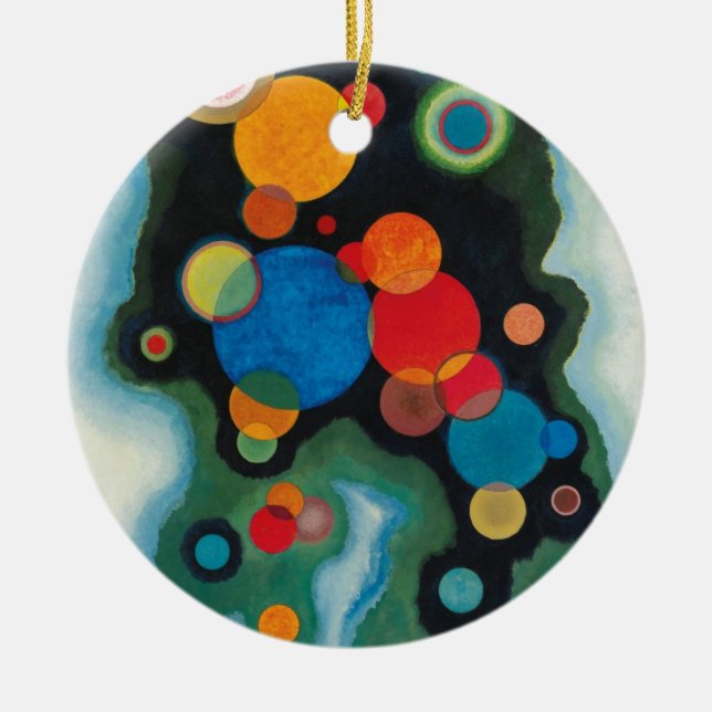 Kandinsky vertieft Impulse Abstraktes Öl auf Leinw Keramik Ornament (Vorne)