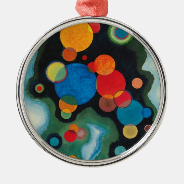 Kandinsky vertieft Impulse Abstraktes Öl auf Leinw Silbernes Ornament (Vorne)
