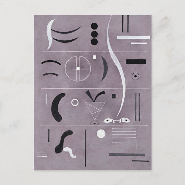 Kandinsky - Vier Teile, abstrakte Kunst, Postkarte (Vorderseite)