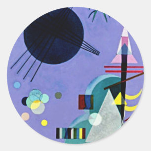 Kandinsky - Violettgrün, Runder Aufkleber