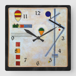 Kandinsky - Von-Zu, buntes abstraktes Kunstwerk Quadratische Wanduhr