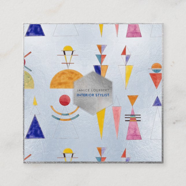 Kandinsky, Wasserfarbe, Sketch-Tor von Kiew Quadratische Visitenkarte (Vorderseite)