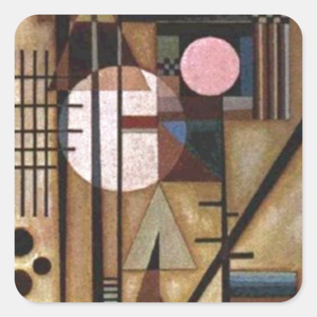 Kandinsky Weichbau Quadratischer Aufkleber (Vorderseite)