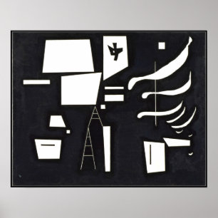 Kandinsky, Weiß und hart Poster