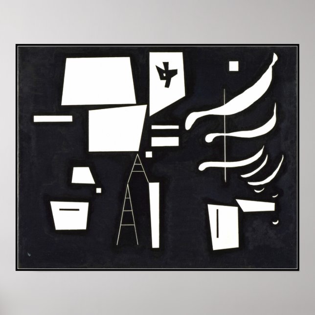 Kandinsky, Weiß und hart Poster (Vorne)