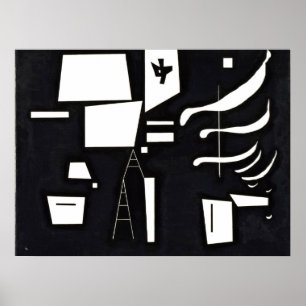 Kandinsky - weiß - weich und hart, poster
