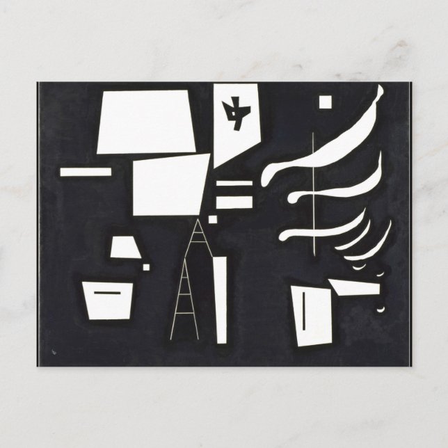 Kandinsky - weiß - weich - weich und hart postkarte (Vorderseite)