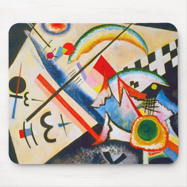 Kandinsky weiße Quermausunterlage Mousepad (Vorne)