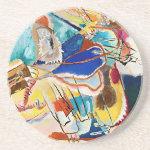 Kandinsky Yellow Blue Abstrakt Painting Modern Getränkeuntersetzer
