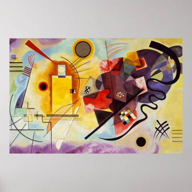 Kandinsky Yellow Blue Abstrakte Leinwand Malerei Poster (Vorne)