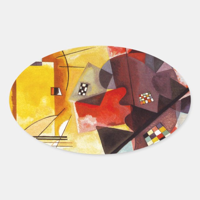 Kandinsky Yellow Red Blue Ovaler Aufkleber (Vorderseite)