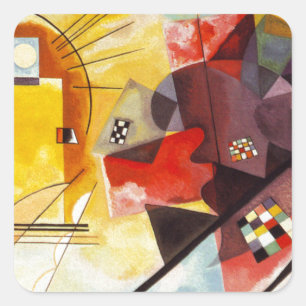 Kandinsky Yellow Red Blue Quadratischer Aufkleber