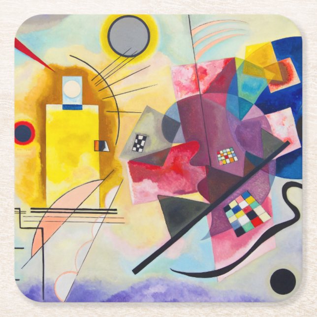 Kandinsky Yellow-Red-Blue Rechteckiger Pappuntersetzer (Vorderseite)