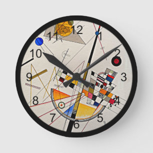 Kandinsky - zarte Spannungen Runde Wanduhr