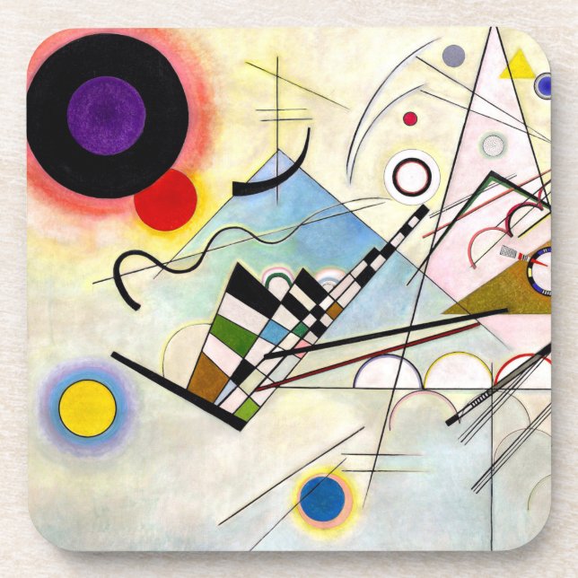 Kandinsky-Zusammensetzung 8 Getränkeuntersetzer (Vorderseite)