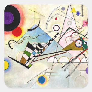 Kandinsky-Zusammensetzung 8 Quadratischer Aufkleber