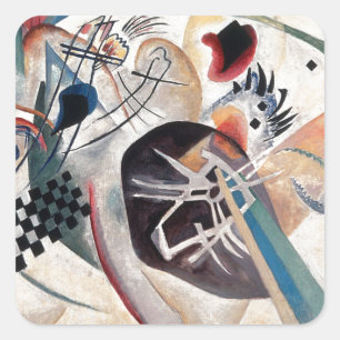 Kandinsky-Zusammensetzung Abstrakt Quadratischer Aufkleber
