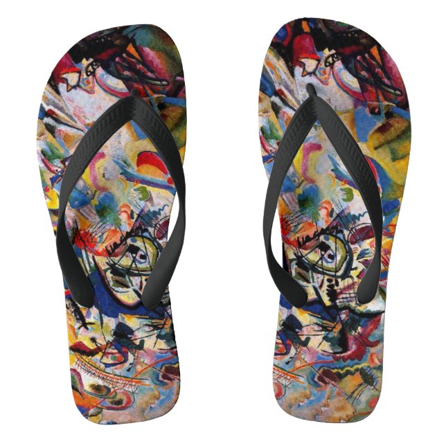 Kandinsky Zusammensetzung VII Abstrakte Malerei Flip Flops (Fußbett)