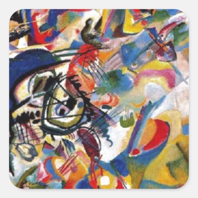 Kandinsky-Zusammensetzung VII Quadratischer Aufkleber (Vorderseite)