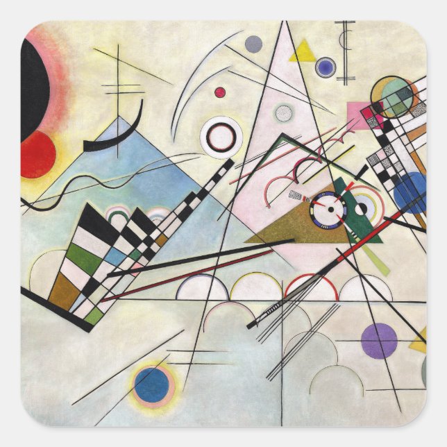 KANDINSKY - Zusammensetzung VIII 1923 Quadratischer Aufkleber (Vorderseite)