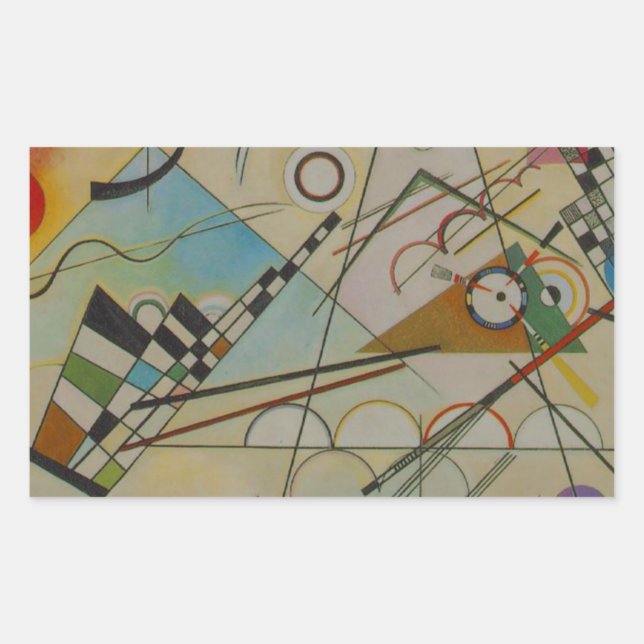 Kandinsky-Zusammensetzung VIII Rechteckiger Aufkleber (Vorderseite)