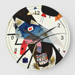 Kandinsky - Zwei schwarze Flecken Große Wanduhr