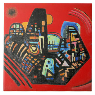 Kandinskys abstrakte Kunst, Schwarz-Rot, Fliese