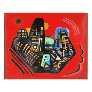 Kandinskys abstrakte Kunst, Schwarz-Rot, Fotodruck