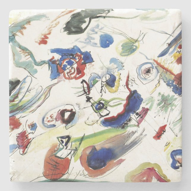 Kandinskys Abstraktes Malwerk Steinuntersetzer (Vorderseite)