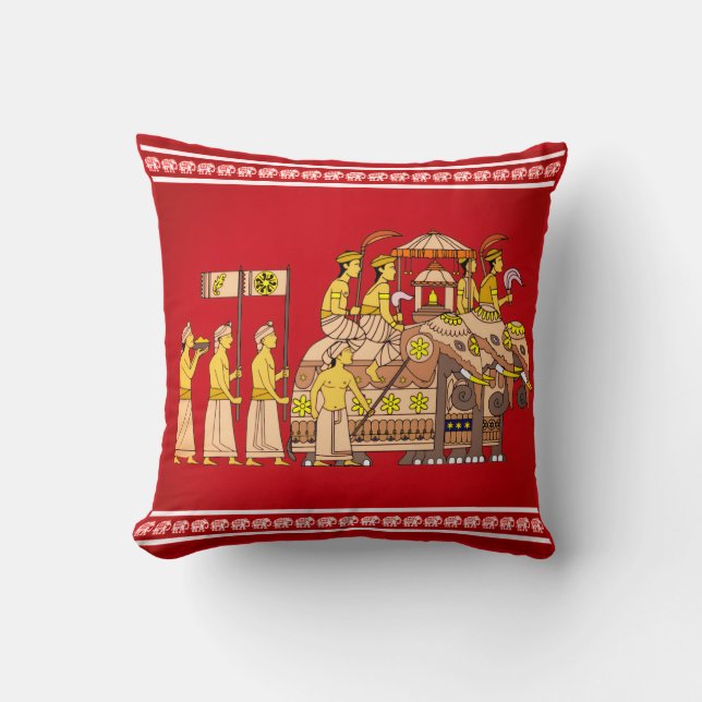Kandy Perahera Festival Pillow | Kunst in Sri Lank Kissen (Vorderseite)
