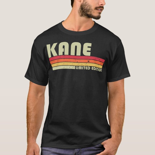 KANE Geschenkname Personalisiert Funny Retro Vinta T-Shirt (Vorderseite)