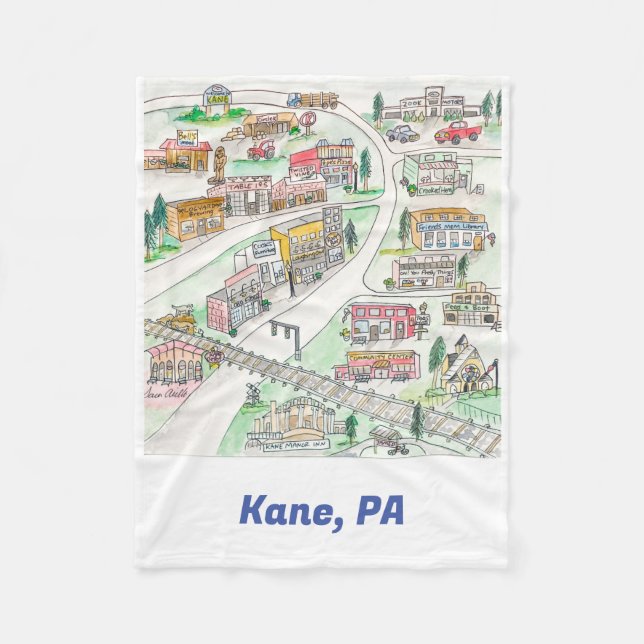 Kane, PA Fleece Blanket (Vorderseite)