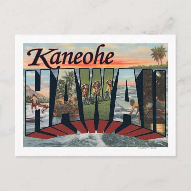 Kaneohe, Hawaii - Große Briefszenen Postkarte (Vorderseite)