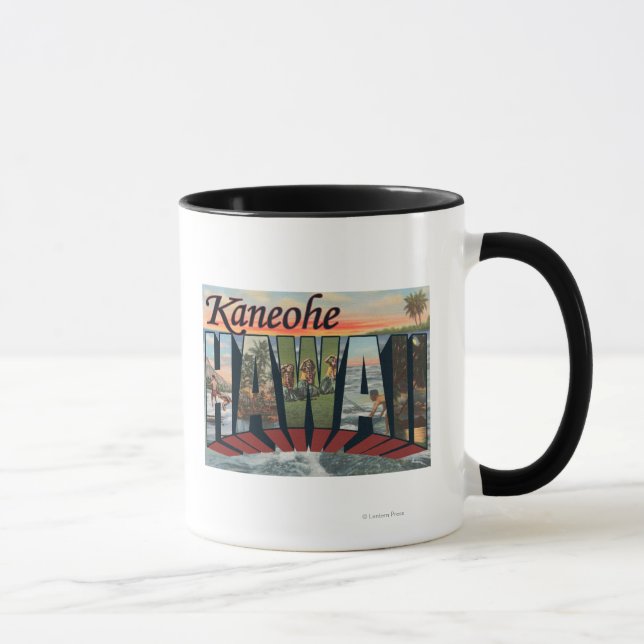 Kaneohe, Hawaii - Große Briefszenen Tasse (Rechts)