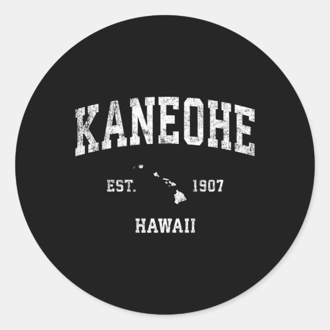 Kaneohe Hawaii Hi Athletic Sports Runder Aufkleber (Vorderseite)