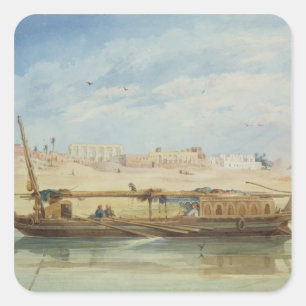 Kanga am Nil in Luxor Quadratischer Aufkleber