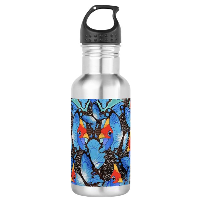Kanga Blue Edelstahlflasche (Vorderseite)