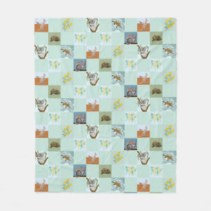 Kanga Koala Schnabeltier Possum und Ameisenigel Fleecedecke