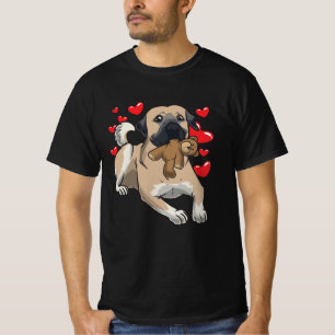Kangal Hund mit ausgestopftem Tier und vielen Herz T-Shirt