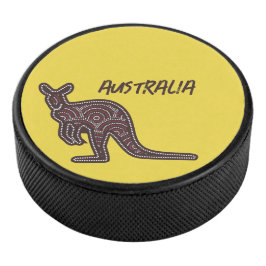 Kangaroo Aboriginal Mosaic Eishockey Puck